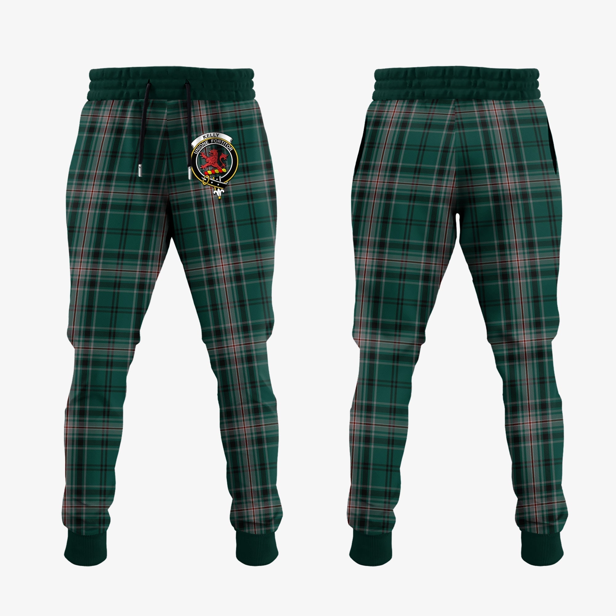 Clan Kelly Of Sleat Hunting Tartan Crest Jogger Sweatpants KW80 Clan Kelly Tartan Today   