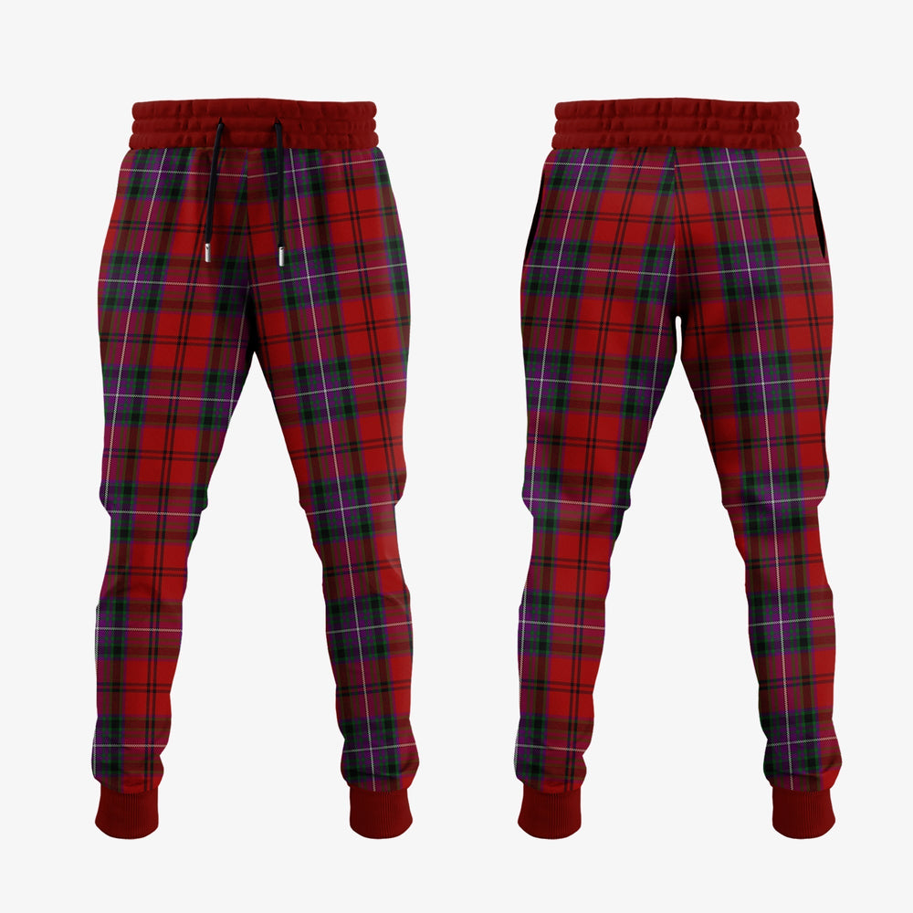 Clan Kelly Of Sleat Red Tartan Crest Jogger Sweatpants YU65 Clan Kelly Tartan Today   