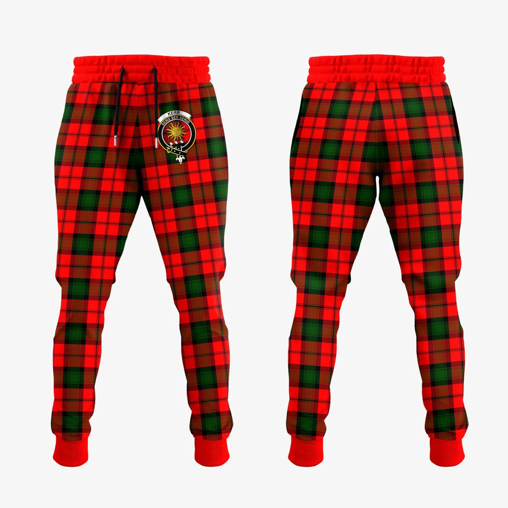 Clan Kerr Modern Tartan Crest Jogger Sweatpants QA59 Clan Kerr Tartan Today   