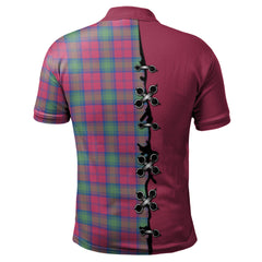 Clan Lindsay Ancient Tartan Polo Shirt - Lion Rampant And Celtic Thistle Style FA95 Lindsay Ancient Tartan Tartan Polo   