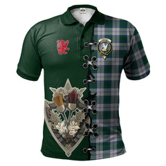Clan Lindsay Dress Tartan Polo Shirt - Lion Rampant And Celtic Thistle Style QY63 Lindsay Dress Tartan Tartan Polo   