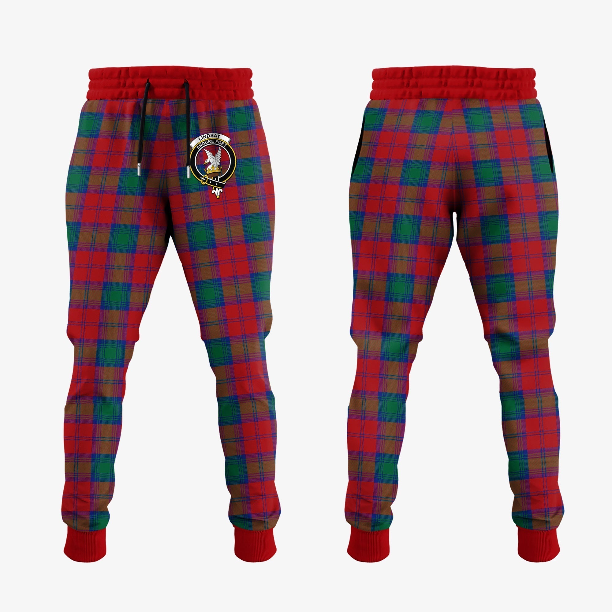 Clan Lindsay Modern Tartan Crest Jogger Sweatpants DN67 Clan Lindsay Tartan Today   