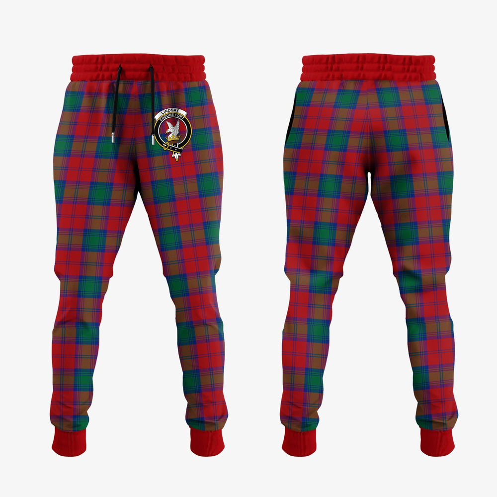 Clan Lindsay Modern Tartan Crest Jogger Sweatpants DN67 Clan Lindsay Tartan Today   