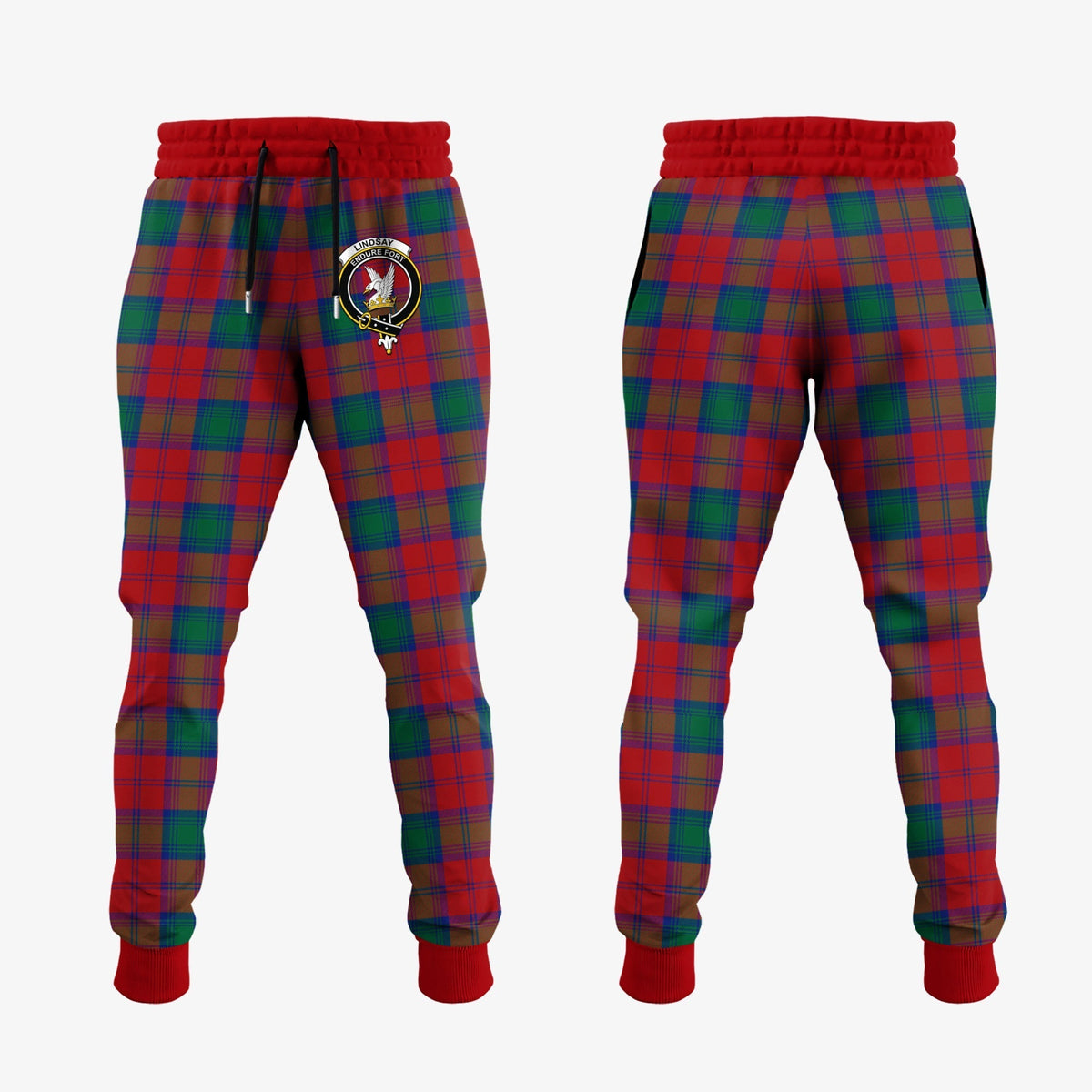 Clan Lindsay Modern Tartan Crest Jogger Sweatpants DN67 Clan Lindsay Tartan Today   