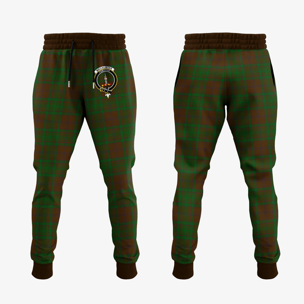 Clan MacAlister Of Glenbarr Hunting Tartan Crest Jogger Sweatpants RN73 Clan MacAlister Tartan Today   
