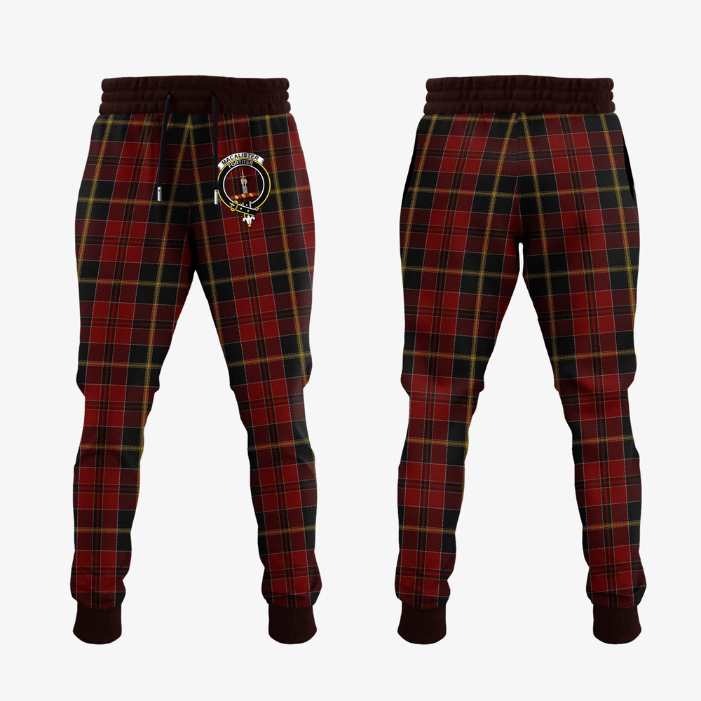 Clan MacAlister Of Skye Tartan Crest Jogger Sweatpants ON73 Clan MacAlister Tartan Today   