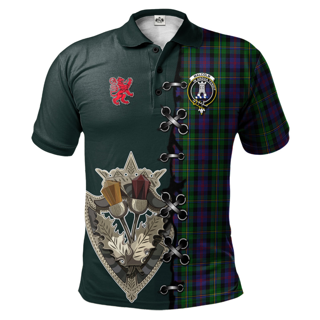 Clan MacCallum Tartan Polo Shirt - Lion Rampant And Celtic Thistle Style RD83 MacCallum Tartan Tartan Polo   