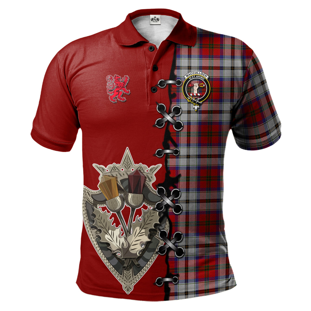 Clan MacCulloch Dress Tartan Polo Shirt - Lion Rampant And Celtic Thistle Style UY36 MacCulloch Dress Tartan Tartan Polo   