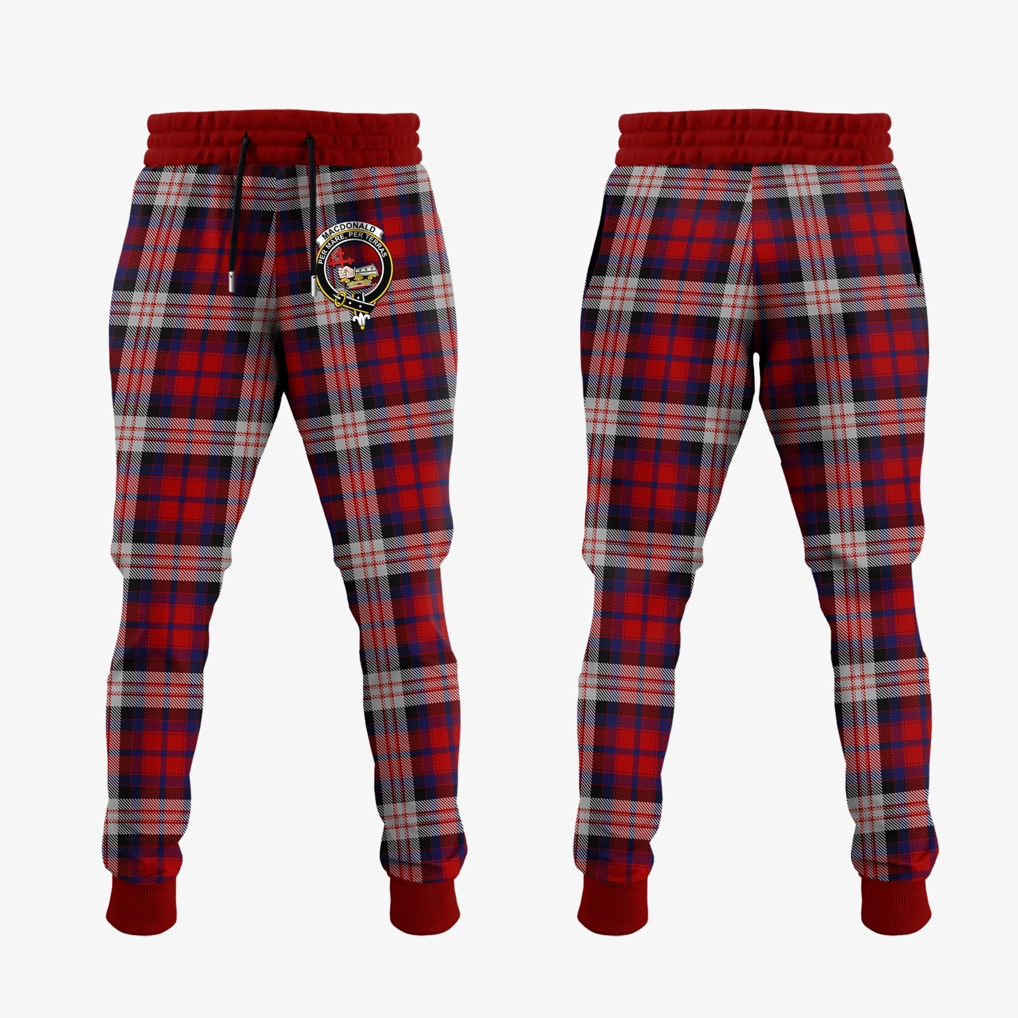 Clan MacDonald Dress Irish Tartan Crest Jogger Sweatpants OD56 Clan MacDonald Tartan Today   