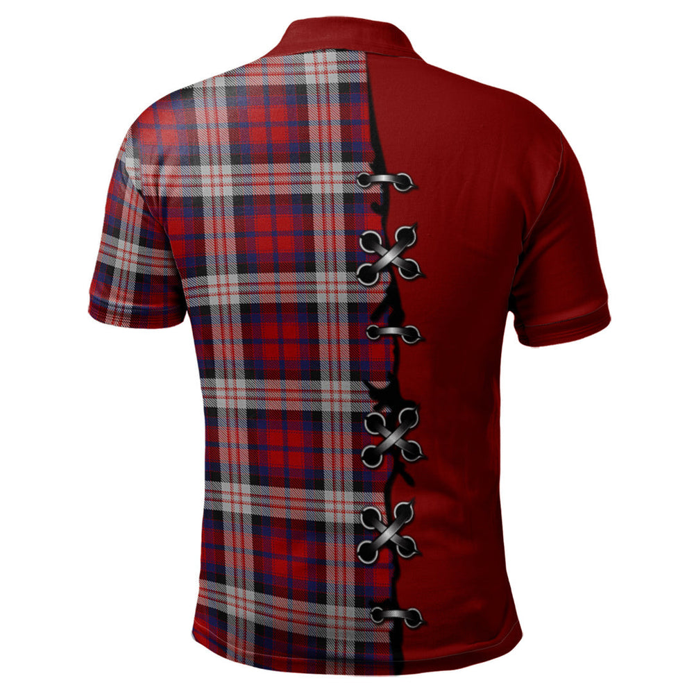Clan MacDonald Dress Irish Tartan Polo Shirt - Lion Rampant And Celtic Thistle Style VL84 MacDonald Dress Irish Tartan Tartan Polo   