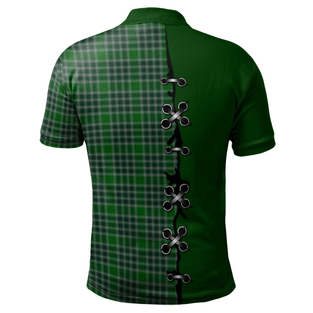 Clan MacDonald Lord of the Isles Hunting Tartan Polo Shirt - Lion Rampant And Celtic Thistle Style CP42 MacDonald Lord of the Isles Hunting Tartan Tartan Polo   