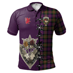 Clan MacDonald Modern Tartan Polo Shirt - Lion Rampant And Celtic Thistle Style MF44 MacDonald Modern Tartan Tartan Polo   