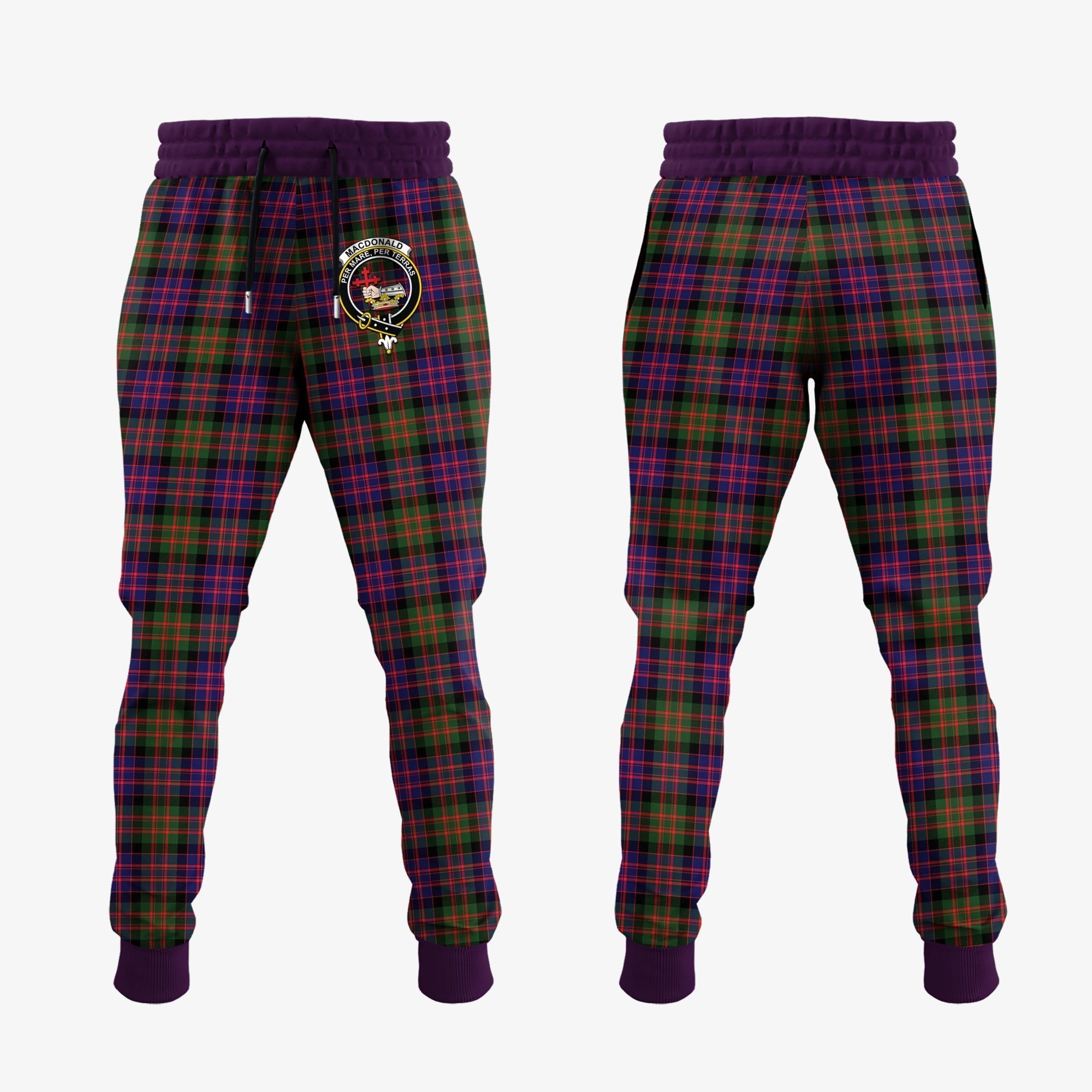 Clan MacDonald Modern Tartan Crest Jogger Sweatpants VT40 Clan MacDonald Tartan Today   