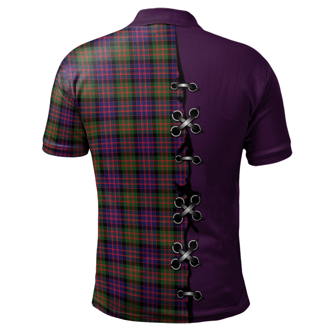 Clan MacDonald Modern Tartan Polo Shirt - Lion Rampant And Celtic Thistle Style MF44 MacDonald Modern Tartan Tartan Polo   