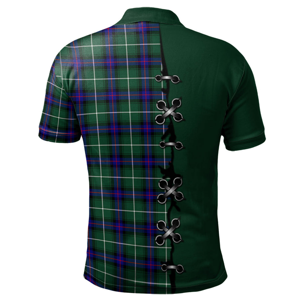 Clan MacDonald of the Isles Hunting Modern Tartan Polo Shirt - Lion Rampant And Celtic Thistle Style RQ62 MacDonald of the Isles Hunting Modern Tartan Tartan Polo   