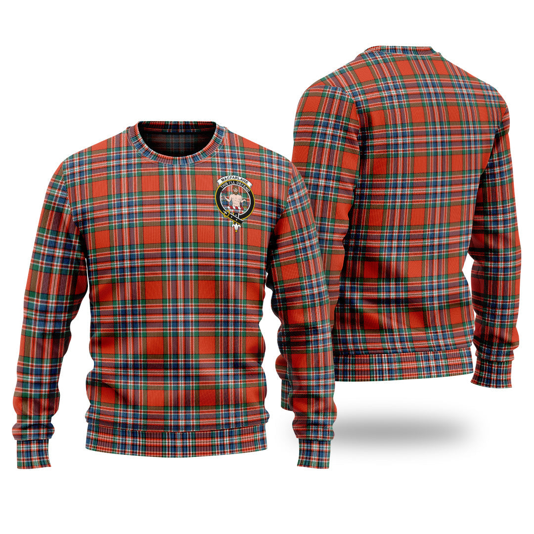 Clan MacFarlane Ancient Tartan Christmas Ugly Sweater NR52 MacFarlane Ancient Tartan Tartan Sweater   