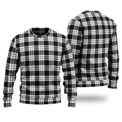 Clan MacFarlane Black White Tartan Christmas Ugly Sweater FV80 MacFarlane Black White Tartan Tartan Sweater   