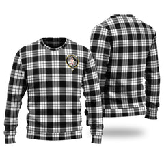Clan MacFarlane Black White Tartan Christmas Ugly Sweater FV80 MacFarlane Black White Tartan Tartan Sweater   