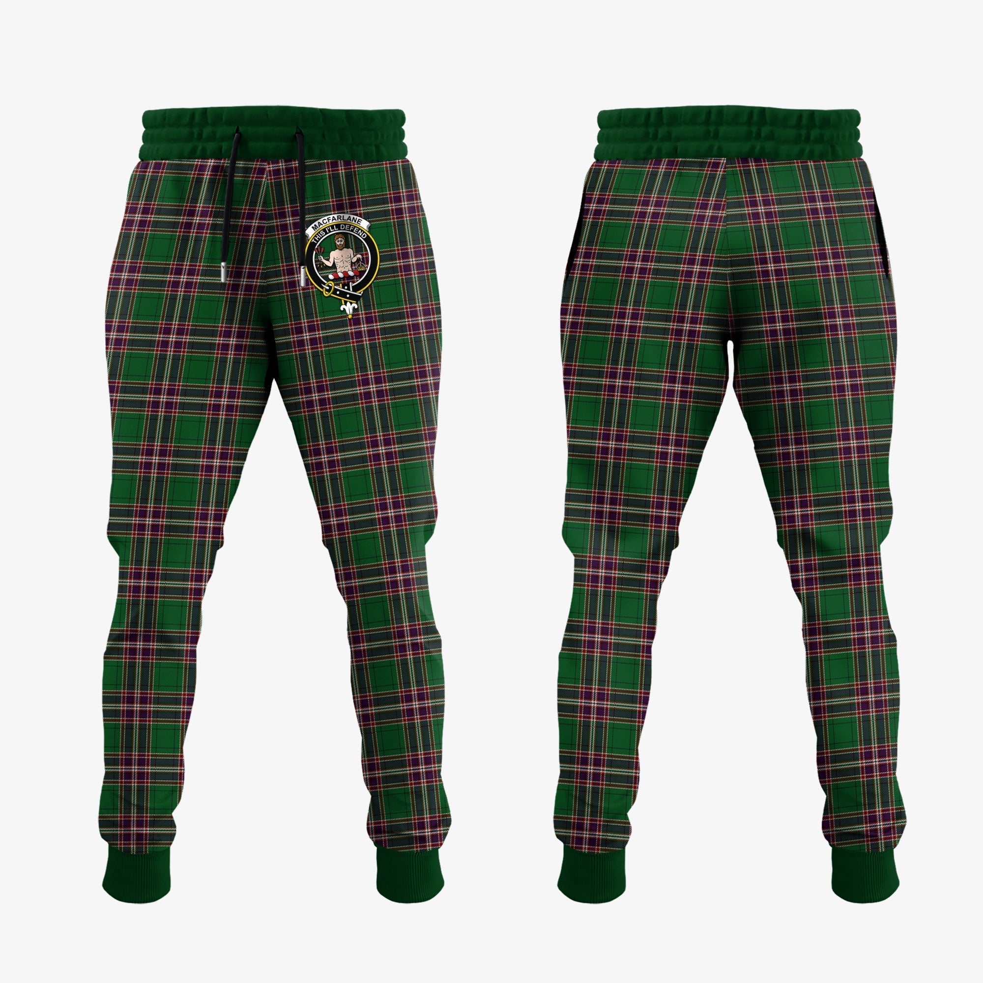 Clan MacFarlane Hunting Tartan Crest Jogger Sweatpants YX47 Clan MacFarlane Tartan Today   