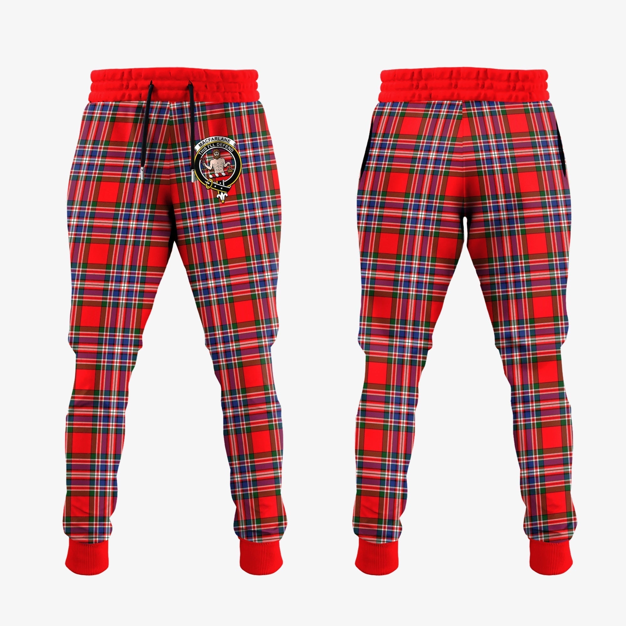 Clan MacFarlane Modern Tartan Crest Jogger Sweatpants ZZ79 Clan MacFarlane Tartan Today   