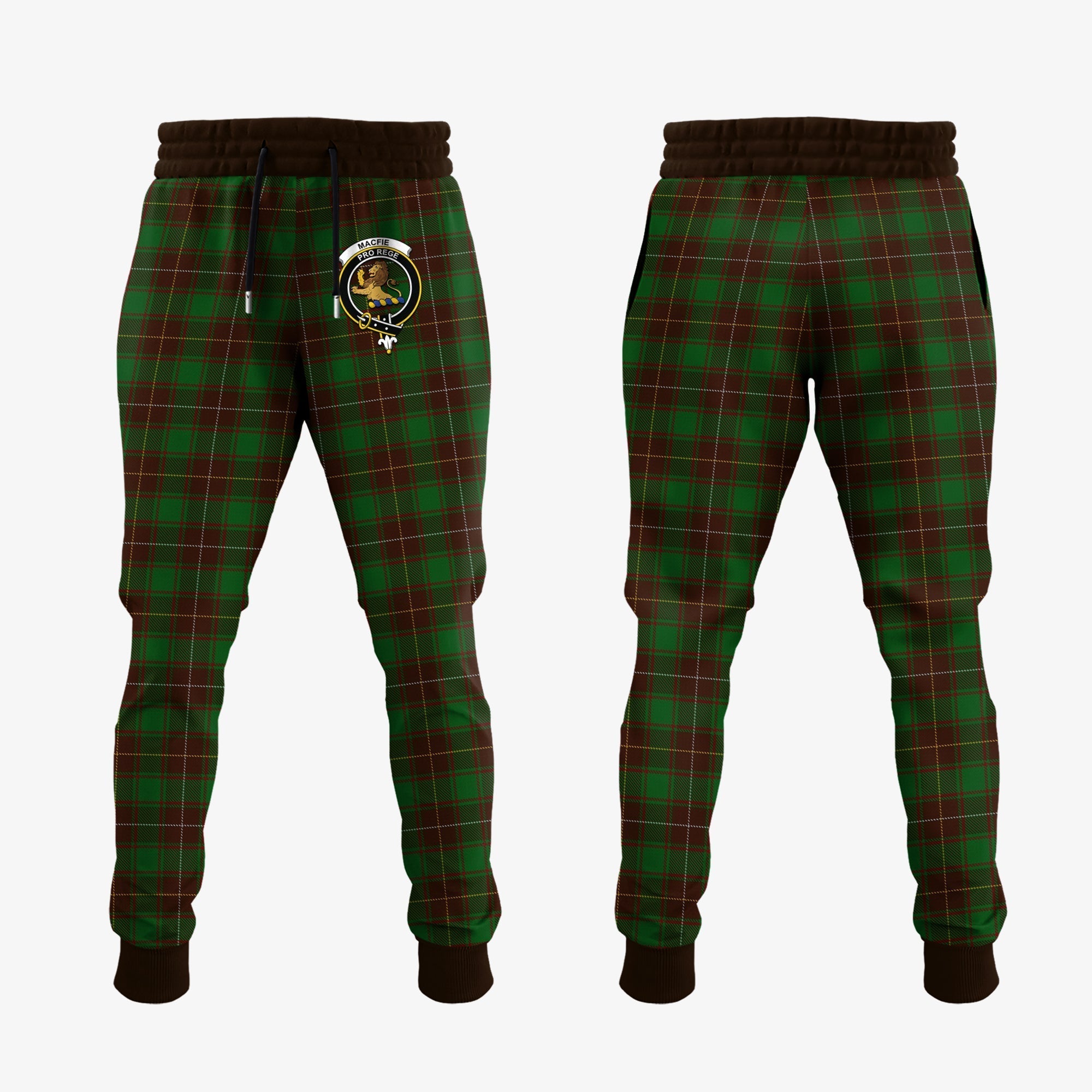 Clan MacFie Hunting Tartan Crest Jogger Sweatpants ZX69 Clan MacPhee_MacFie Tartan Today   