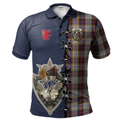 Clan MacInnes Ancient Hunting Tartan Polo Shirt - Lion Rampant And Celtic Thistle Style NK47 MacInnes Ancient Hunting Tartan Tartan Polo   