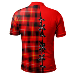 Clan MacIver Modern Tartan Polo Shirt - Lion Rampant And Celtic Thistle Style HF53 MacIver Modern Tartan Tartan Polo   