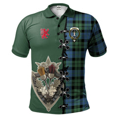 Clan MacKay Ancient Tartan Polo Shirt - Lion Rampant And Celtic Thistle Style XH52 MacKay Ancient Tartan Tartan Polo   
