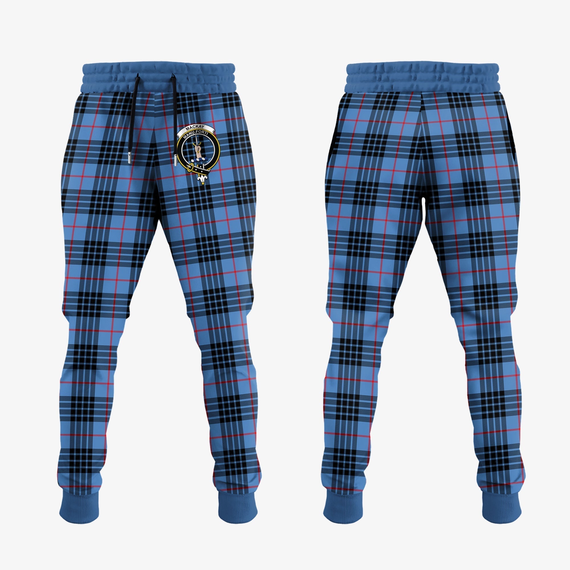 Clan MacKay Blue Tartan Crest Jogger Sweatpants VM82 Clan MacKay Tartan Today   