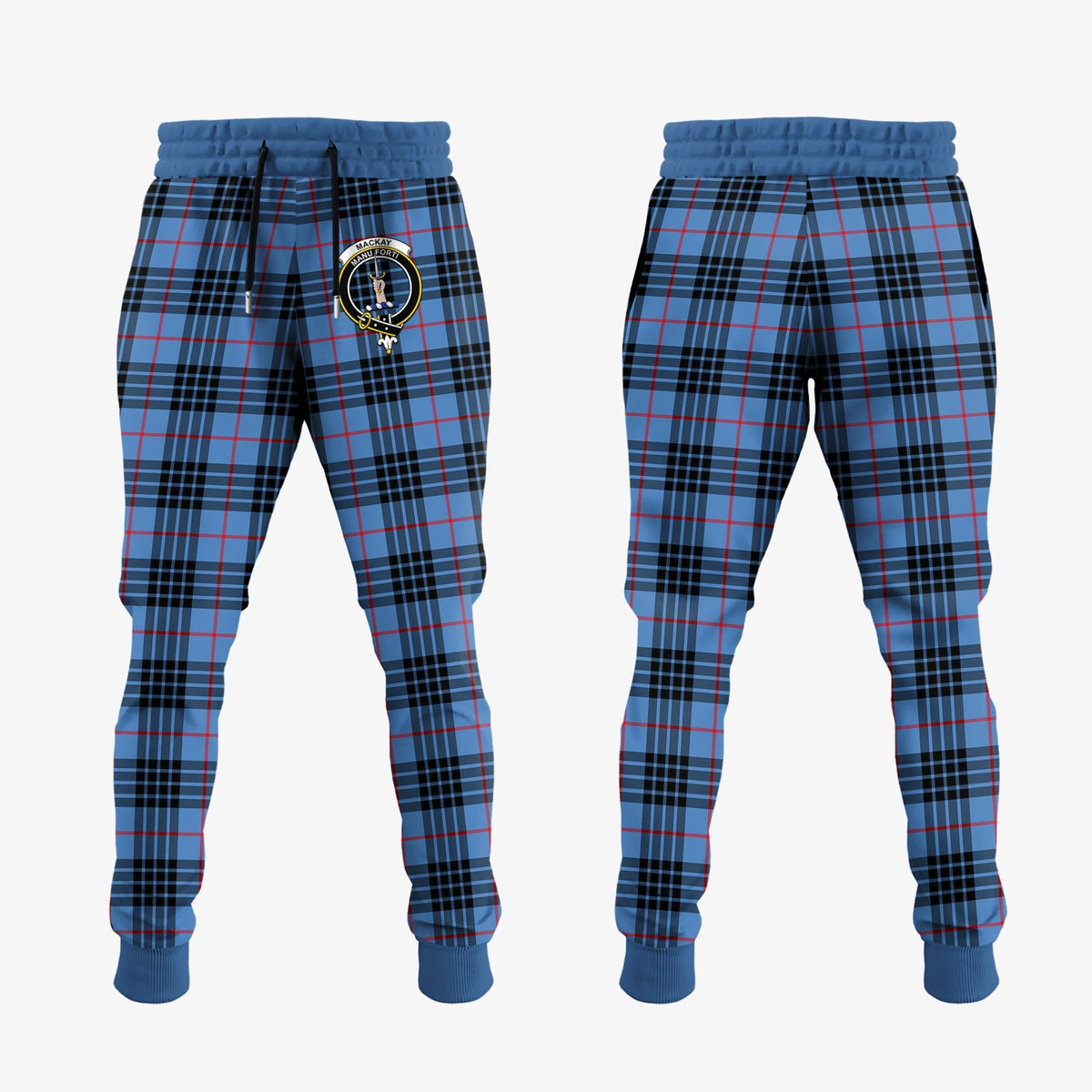Clan MacKay Blue Tartan Crest Jogger Sweatpants VM82 Clan MacKay Tartan Today   