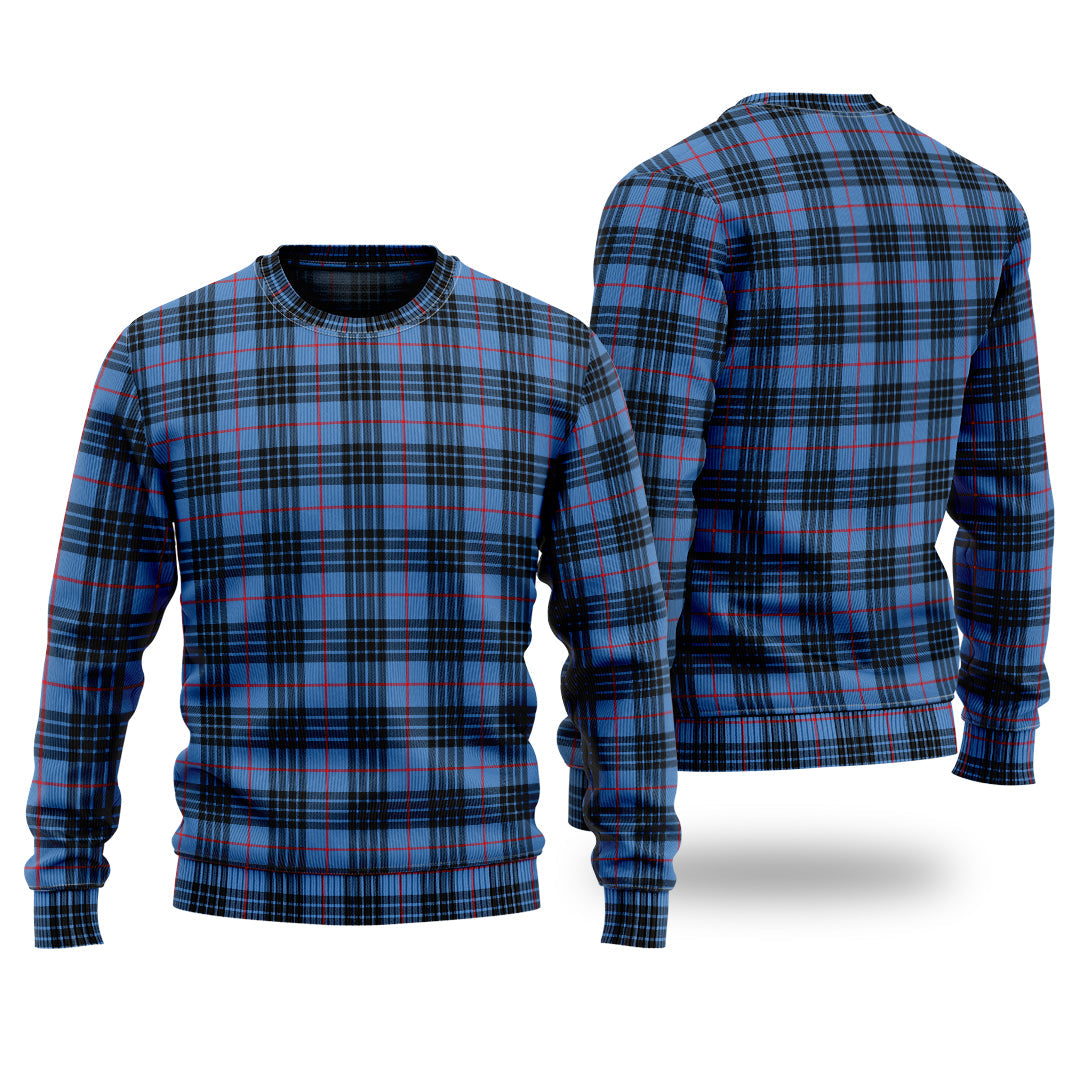 Clan MacKay Blue Tartan Christmas Ugly Sweater IQ25 MacKay Blue Tartan Tartan Sweater   