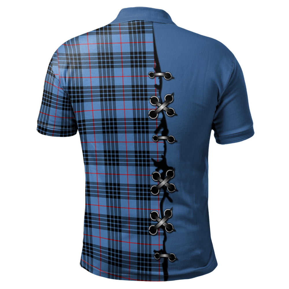 Clan MacKay Blue Tartan Polo Shirt - Lion Rampant And Celtic Thistle Style PZ62 MacKay Blue Tartan Tartan Polo   