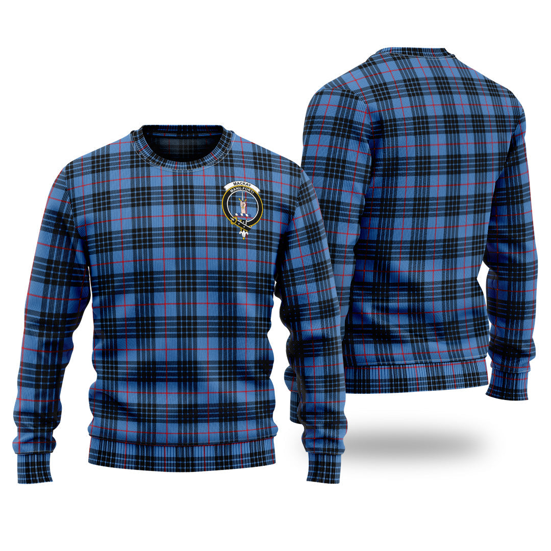 Clan MacKay Blue Tartan Christmas Ugly Sweater IQ25 MacKay Blue Tartan Tartan Sweater   