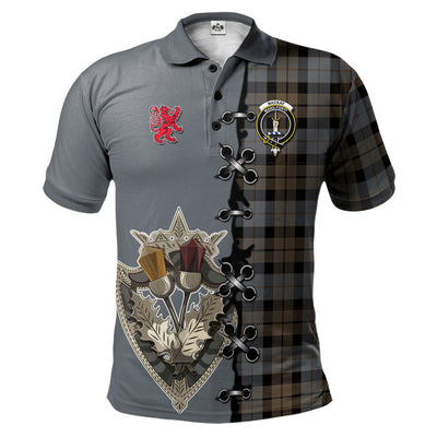 Clan MacKay Weathered Tartan Polo Shirt - Lion Rampant And Celtic Thistle Style CC44