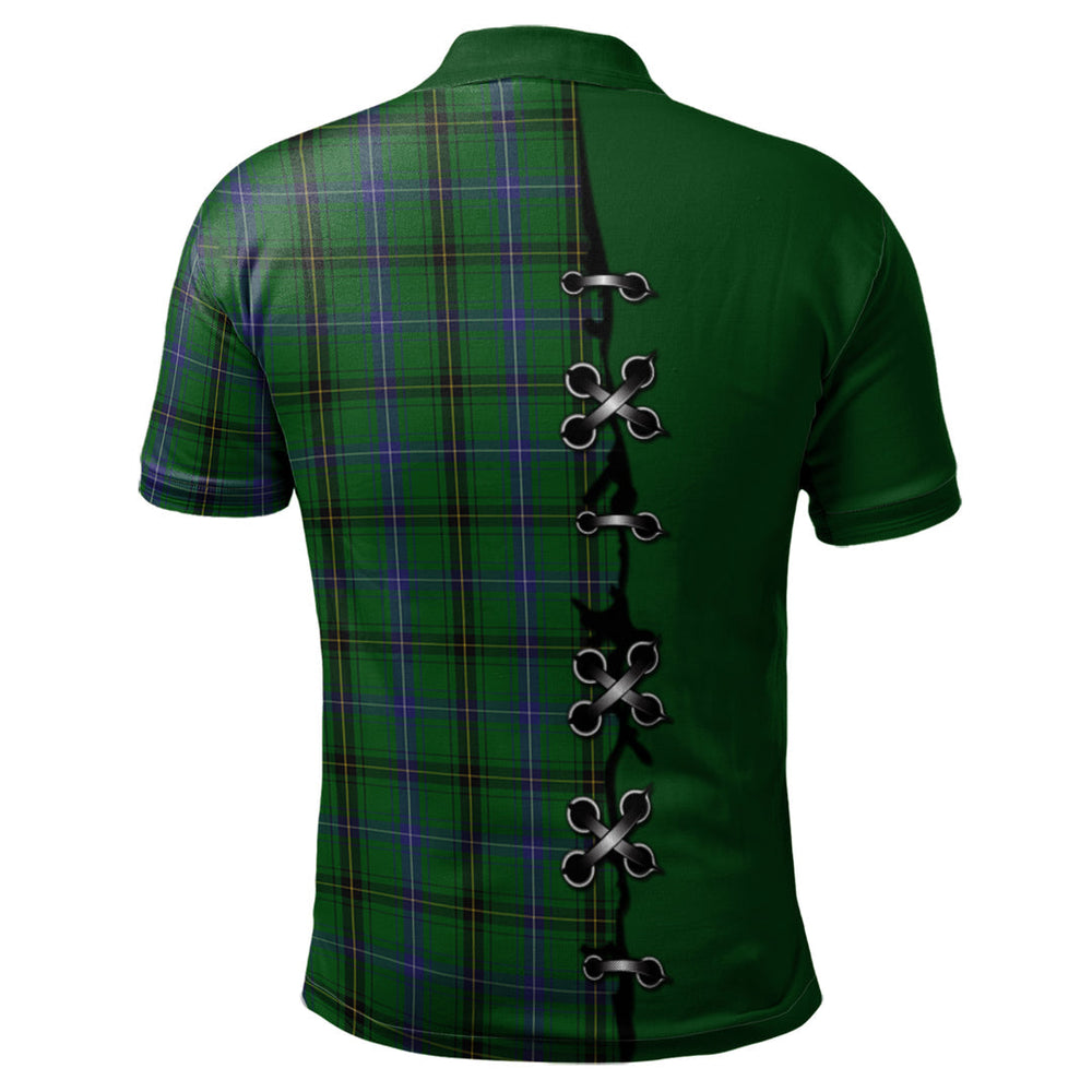 Clan MacKendrick Tartan Polo Shirt - Lion Rampant And Celtic Thistle Style TW10 MacKendrick Tartan Tartan Polo   