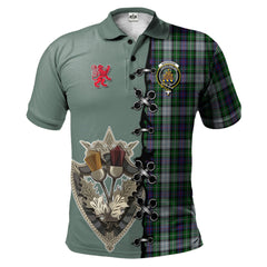 Clan MacKenzie Dress Tartan Polo Shirt - Lion Rampant And Celtic Thistle Style AN78 MacKenzie Dress Tartan Tartan Polo   