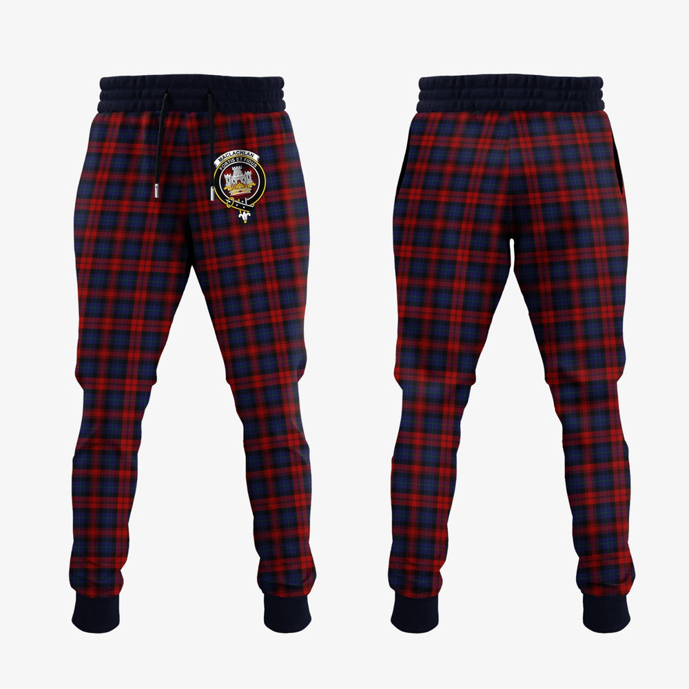Clan MacLachlan Tartan Crest Jogger Sweatpants BW73  Tartan Today   