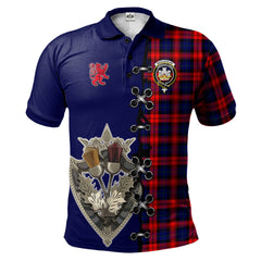 Clan MacLachlan Modern Tartan Polo Shirt - Lion Rampant And Celtic Thistle Style QX83 MacLachlan Modern Tartan Tartan Polo   
