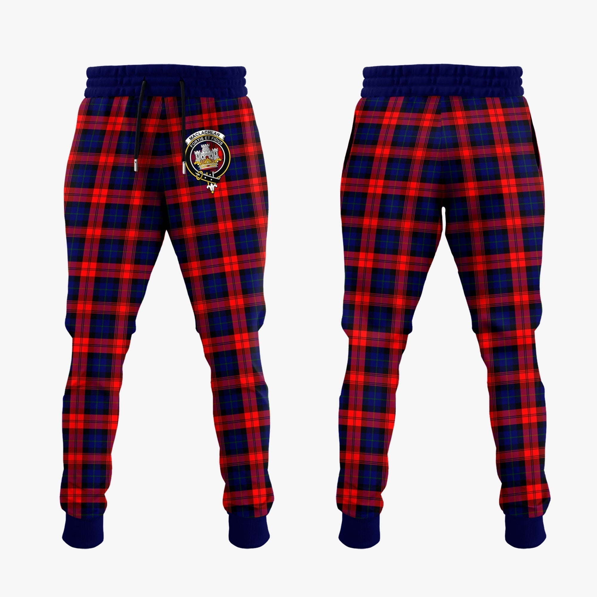 Clan MacLachlan Modern Tartan Crest Jogger Sweatpants OH18  Tartan Today   