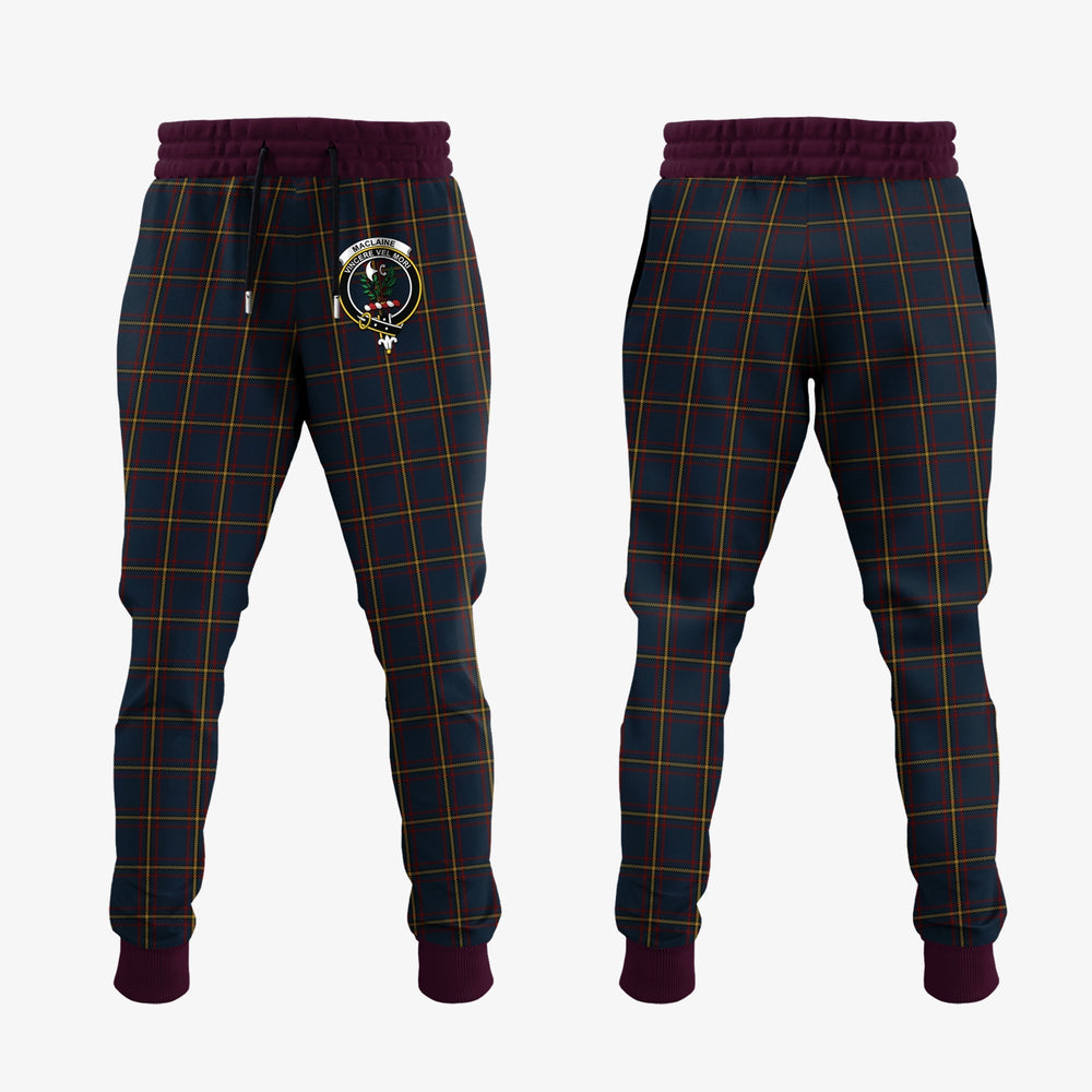 Clan MacLaine Of Lochbuie Hunting Tartan Crest Jogger Sweatpants CT65  Tartan Today   