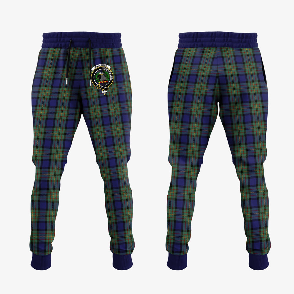 Clan MacLaren Tartan Crest Jogger Sweatpants LP23  Tartan Today   