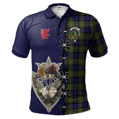 Clan MacLaren Modern Tartan Polo Shirt - Lion Rampant And Celtic Thistle Style RF69 MacLaren Modern Tartan Tartan Polo   