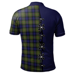 Clan MacLaren Modern Tartan Polo Shirt - Lion Rampant And Celtic Thistle Style RF69 MacLaren Modern Tartan Tartan Polo   