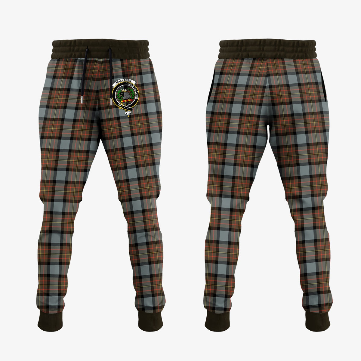 Clan MacLaren Weathered Tartan Crest Jogger Sweatpants GF16  Tartan Today   