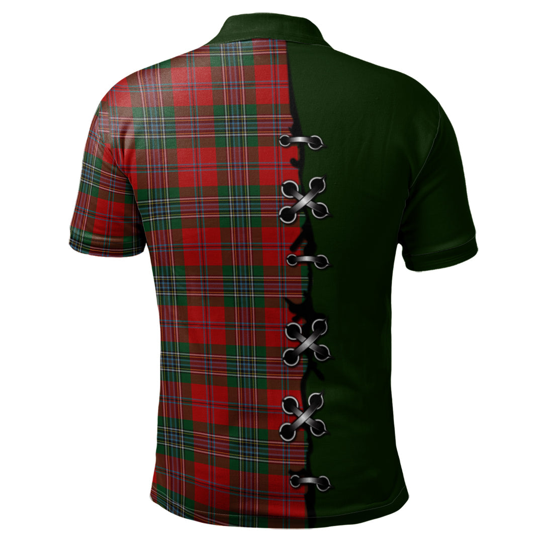 Clan MacLean Tartan Polo Shirt - Lion Rampant And Celtic Thistle Style CH47 MacLean Tartan Tartan Polo   