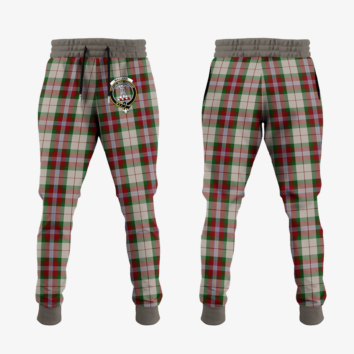 Clan MacLean Dress Tartan Crest Jogger Sweatpants SV73  Tartan Today   