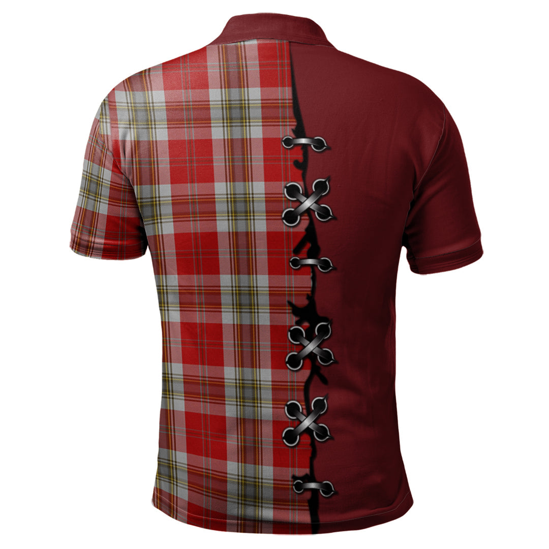 Clan MacLean of Duart Dress Red Tartan Polo Shirt - Lion Rampant And Celtic Thistle Style YA67 MacLean of Duart Dress Red Tartan Tartan Polo   