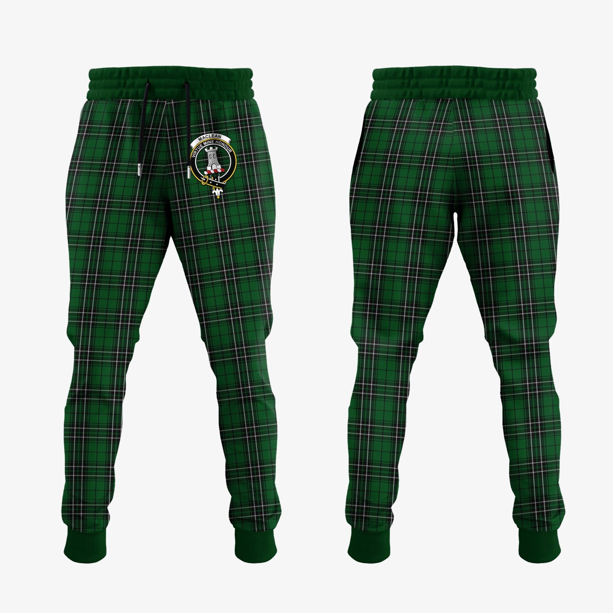 Clan MacLean Of Duart Hunting Tartan Crest Jogger Sweatpants QC92  Tartan Today   