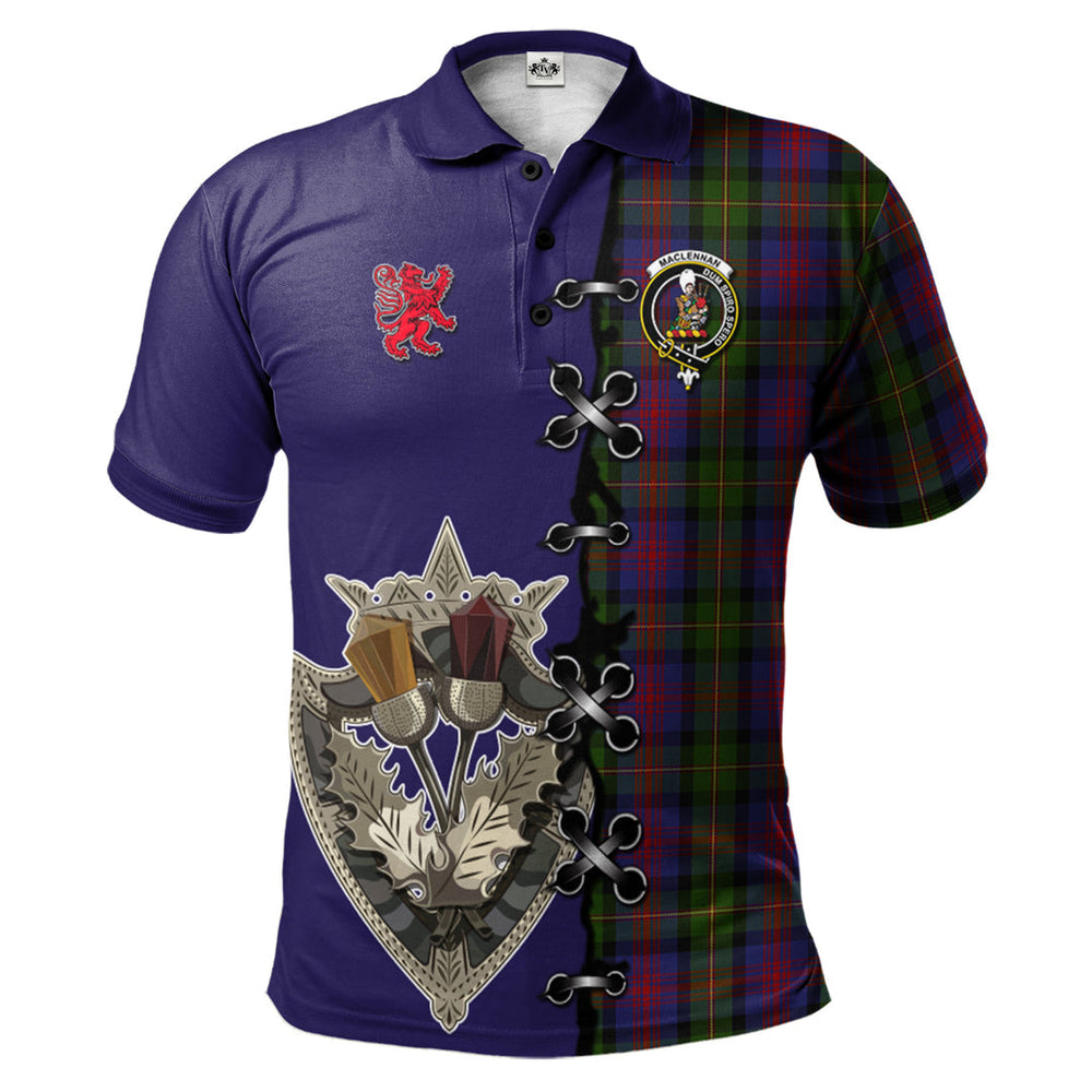 Clan MacLennan Tartan Polo Shirt - Lion Rampant And Celtic Thistle Style ZR75 MacLennan Tartan Tartan Polo   