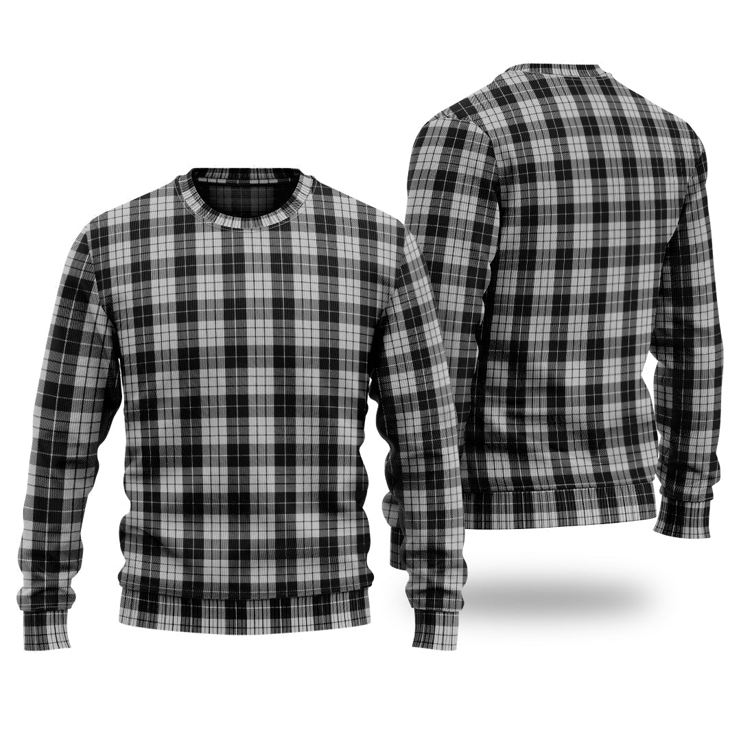 Clan MacLeod Black And White Tartan Christmas Ugly Sweater ZO47 MacLeod Black And White Tartan Tartan Sweater   